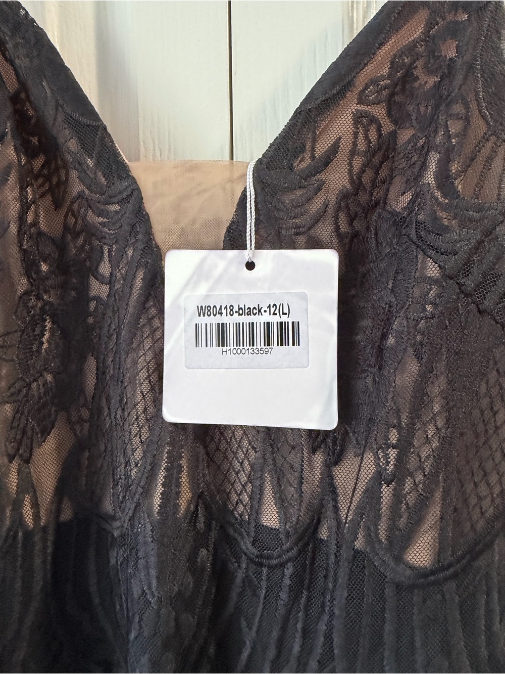 Hello Molly Black Lace Bodice Maxi Dress with Thigh Slit - Picture 7 of 7